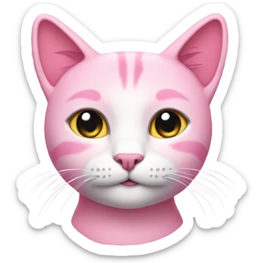 Pink cat sticker
