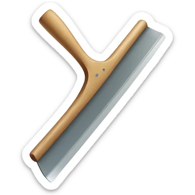 squeegee with long wooden handle sticker