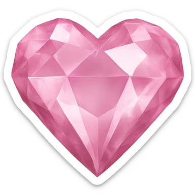 Pink diamond heart puff sticker