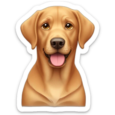 Red labrador with holding a tennis ball sticker