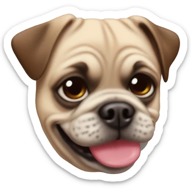 A smiling cherry with pug face sticker