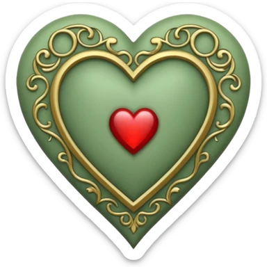 Can you make a sage green heart with a gothic design. In the middle of the heart the letter I sticker