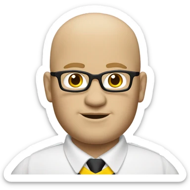 bald fat white man in mcdonald’s uniform sticker