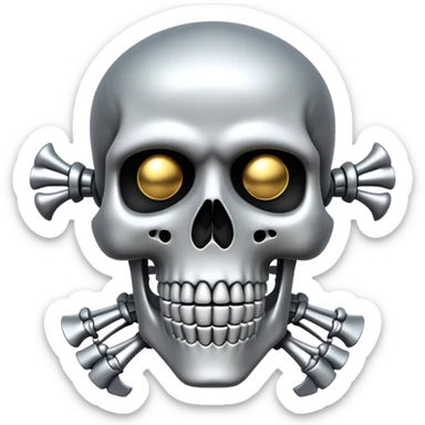 Esqueleto da heavy metal sticker