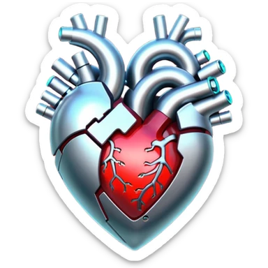 Shiny advanced futuristic Cyberpunk heart sticker