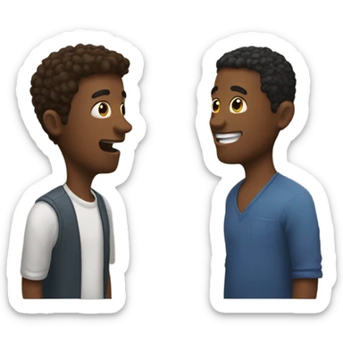 Two guys having a conversation  sticker