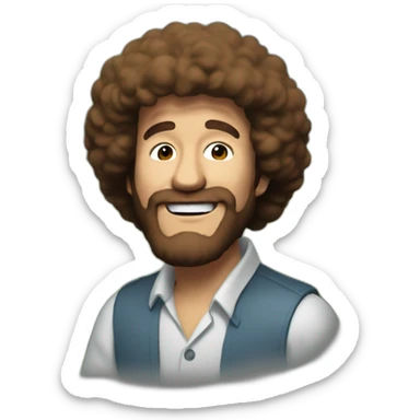 bob ross painting sticker