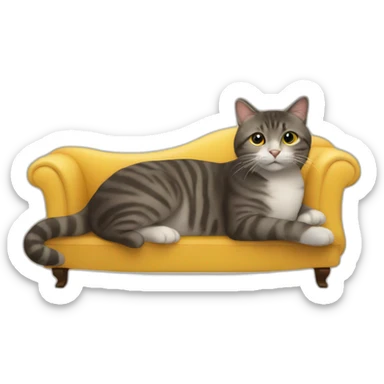 Chat allongé sur le canapé sticker