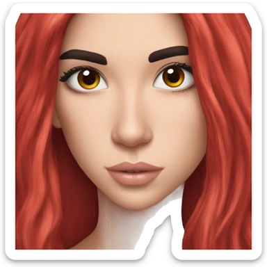 dua lipa with red long hair sticker