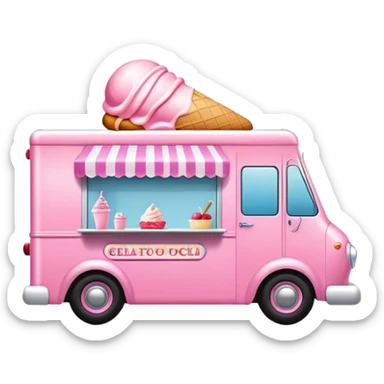 pink gelato food truck sticker