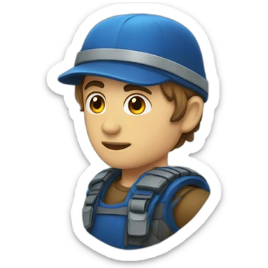 Blauer haken sticker