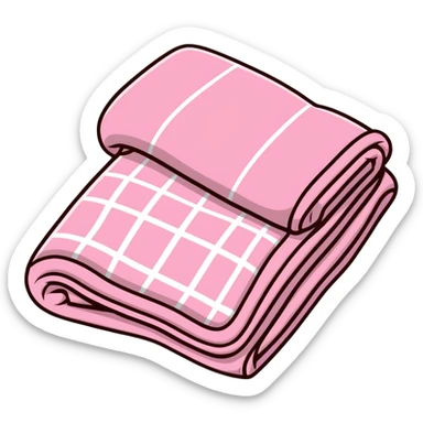 cozy pink checkered blanket sticker