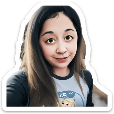 smiling girl on couch sticker