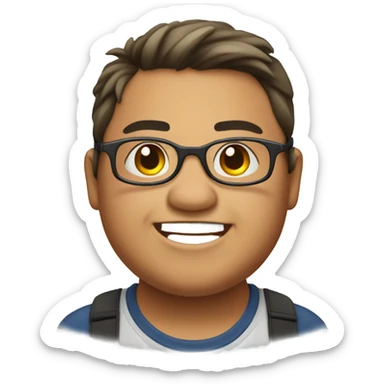 Fat Boy with glasses sticker