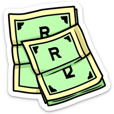 bundle of rupee currency sticker