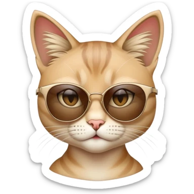 Güneş gözlüğü takan havalı mafya kedi kız sticker