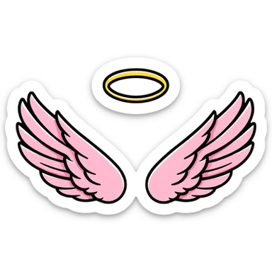 Victoria's Secret angel wings logo with pink stripes sticker