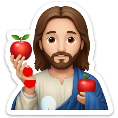 christ god with an apple sticker