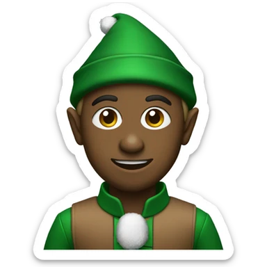christmas elf in a forest green outfit sticker