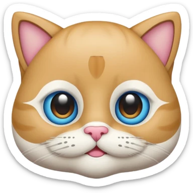 Gato celeste animado y con blanco por su bigote sticker