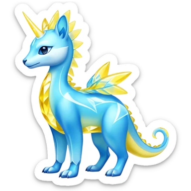 Shiny Aurorus-Heliolisk-Arbil-Fakémon-hybrid-creature (full body)  sticker