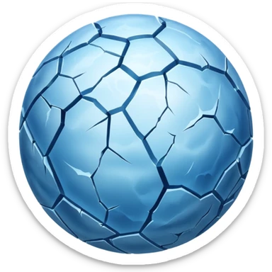 sphere globe planet, surface covered with ice and frozen sticker