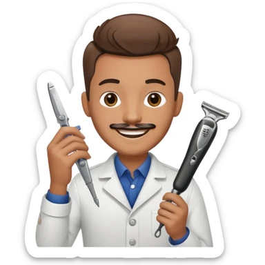 barber with clipper sticker
