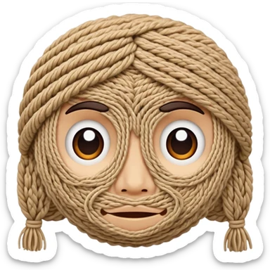 full face look like knitted sticker