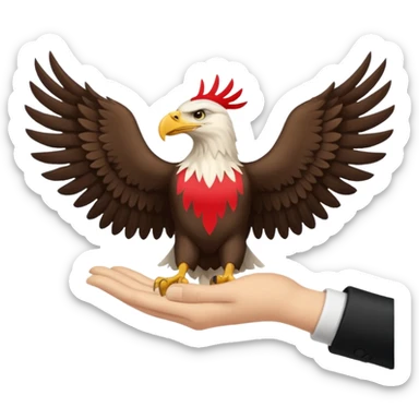 albanian eagle as handsymbol sticker