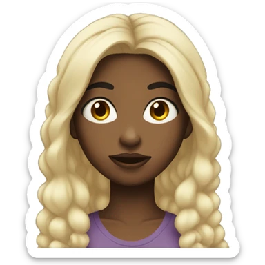 Young Black woman with long black hair rolling her eyes  sticker