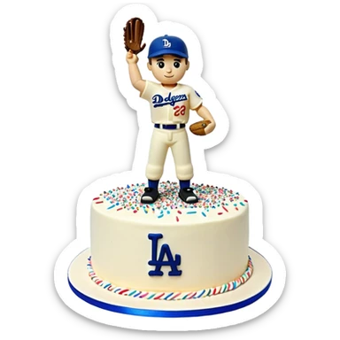 Dodgers baseball player on a birthday cake sticker