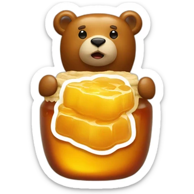 Bear with honey jam sticker