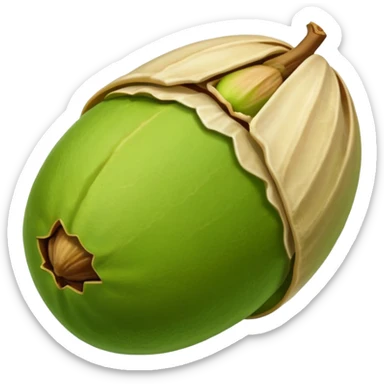 pistachio with shall sticker