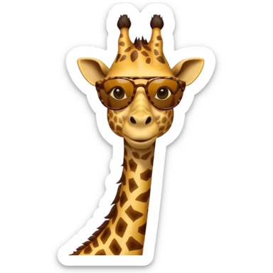 giraffe head and body wtih sunglasses  sticker