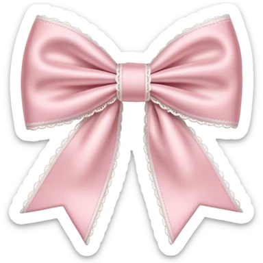 light pink bow with white lace sticker