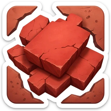 Red ore and powdered pigments sticker