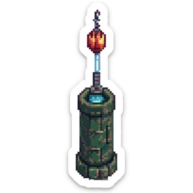 missile battery, pixel art style sticker
