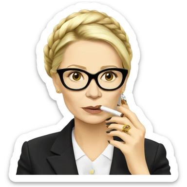 Yulia Tymoshenko smokes a cigarette  sticker