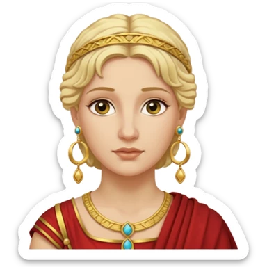 Ancient Roman woman with earrings and blonde hair sticker