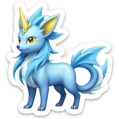 Manectric-Suicune-Amaura-Vaporeon-fusion-hybrid-creature  sticker