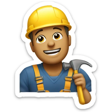 repairman repairing a window sticker