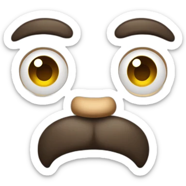 man with moustache and long dark brown hair with thumbs up sticker