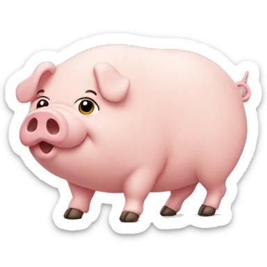 Fat pig walking  sticker
