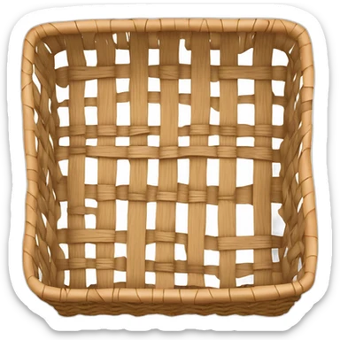 rectangular wicker basket without handles sticker