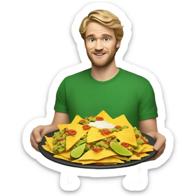 Pewdiepie holding nachos sticker