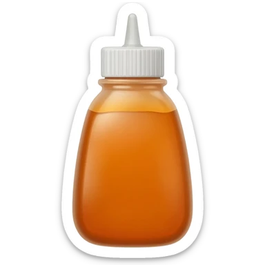 orange syrup sauce in a clear small upright squeeze bottle sticker
