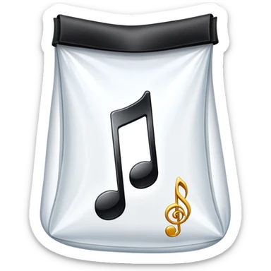 ziplock bag with a musical note inside sticker