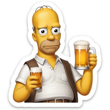 Homer Simpson avec une bière sticker