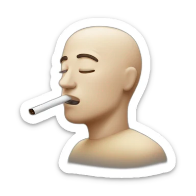 Man breathing out a puff of smoke sticker