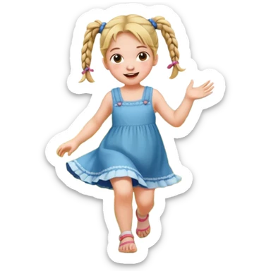 Little girl frolicking in a field sticker